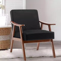 Fauteuil d'appoint Okak Leisure, fauteuil de salon avec dossier extra-épais, fauteuil à oreilles avec pieds en bois massif pour salle de lecture, chambre à coucher
