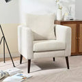 Fauteuil d'appoint en tissu Okak, chaise de lecture pour salon avec revêtement doux et oreiller, fauteuil avec pieds en bois massif pour salon ou chambre à coucher.