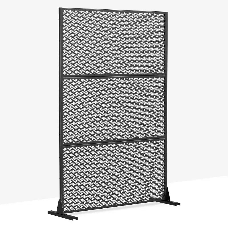 MAYEERTY 72x47 Écran d'intimité extérieur noir, lot de 3 séparateurs pliants naturels pour la cour et le jardin