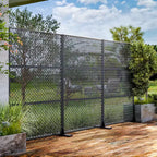 MAYEERTY 72x47 Écran d'intimité extérieur noir, lot de 3 séparateurs pliants naturels pour la cour et le jardin
