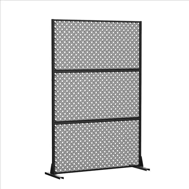 MAYEERTY 72x47 Écran d'intimité extérieur noir, lot de 3 séparateurs pliants naturels pour la cour et le jardin