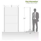 MAYEERTY 72x47 Écran d'intimité extérieur noir, lot de 3 séparateurs pliants naturels pour la cour et le jardin