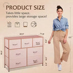 Meuble TV GALAXHERO avec 7 tiroirs, meuble console multimédia pour chambre, salon, entrée, cadre en acier et plateau en bois, compatible TV 45 pouces