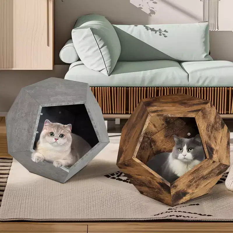 Table d'appoint Okak Cats House pour placard à café, niche pour animaux de compagnie, table de chevet, table d'appoint polyvalente en MDF de forme 26, meuble-lit pour animaux de compagnie