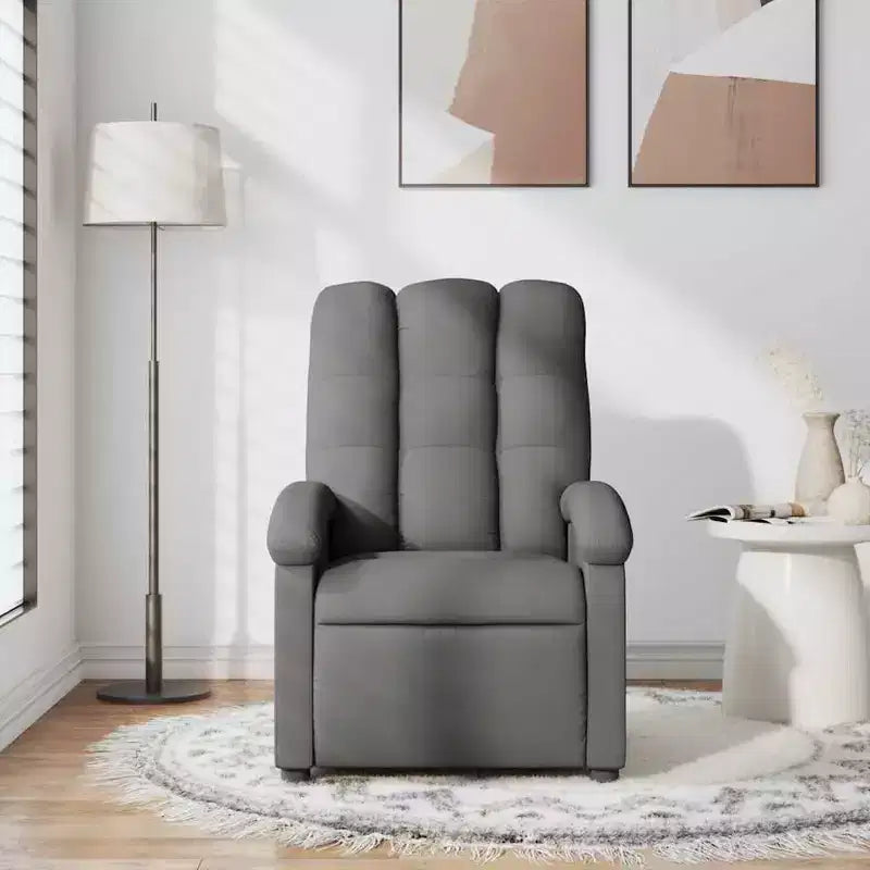 Fauteuil inclinable de massage vidaXL, dossier et repose-pieds réglables - Gris foncé