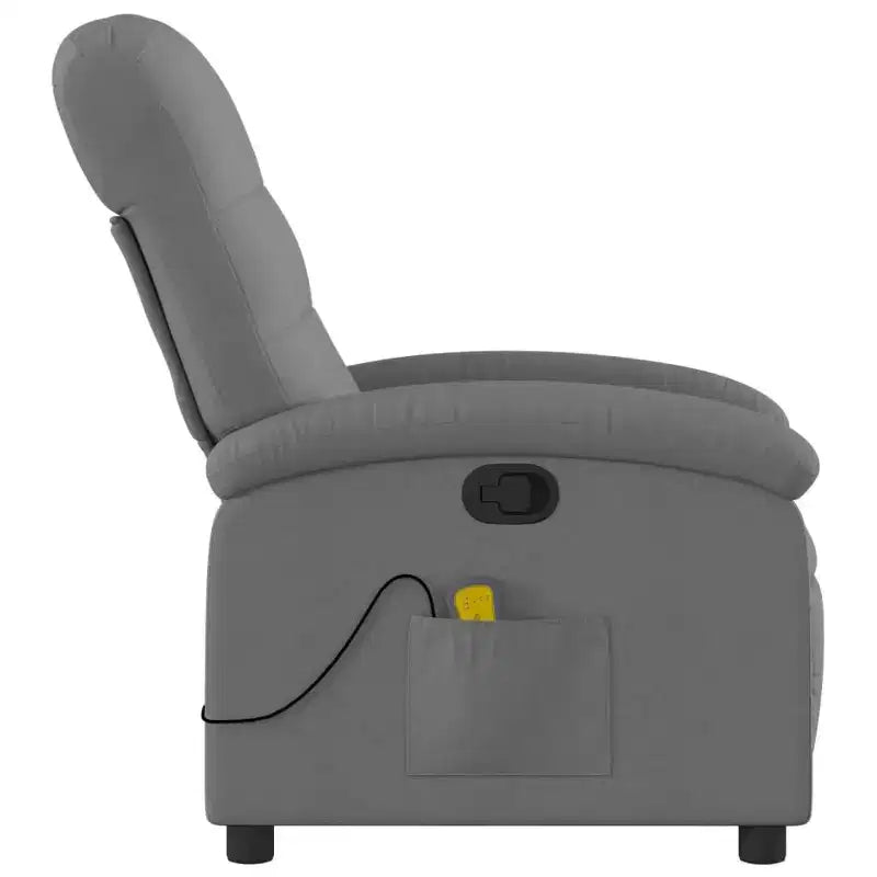 Fauteuil inclinable de massage vidaXL, dossier et repose-pieds réglables - Gris foncé