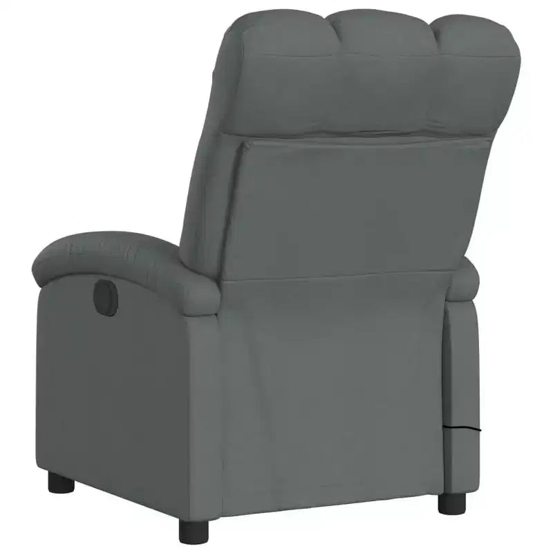Fauteuil inclinable de massage vidaXL, dossier et repose-pieds réglables - Gris foncé