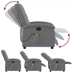 Fauteuil inclinable de massage vidaXL, dossier et repose-pieds réglables - Gris foncé