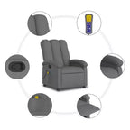 Fauteuil inclinable de massage vidaXL, dossier et repose-pieds réglables - Gris foncé
