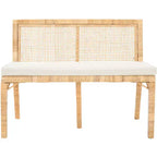 Tojo Cane Bench - SEA7040 - Natural/White - Safavieh