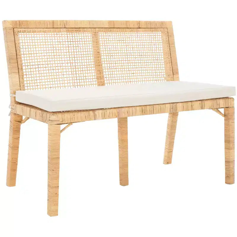 Banc Tojo en rotin - SEA7040 - Naturel/Blanc - Safavieh