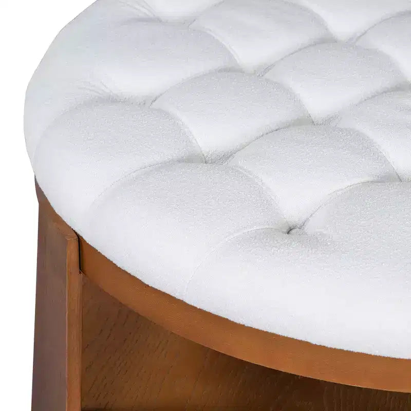 Okak Table basse relevable à 2 niveaux avec rangement et 3 poufs, tables basses de style Mid-Century pour petit salon