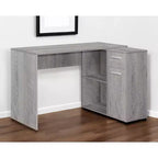Bureau d'ordinateur d'angle HomeRoots 46, gris, en forme de L