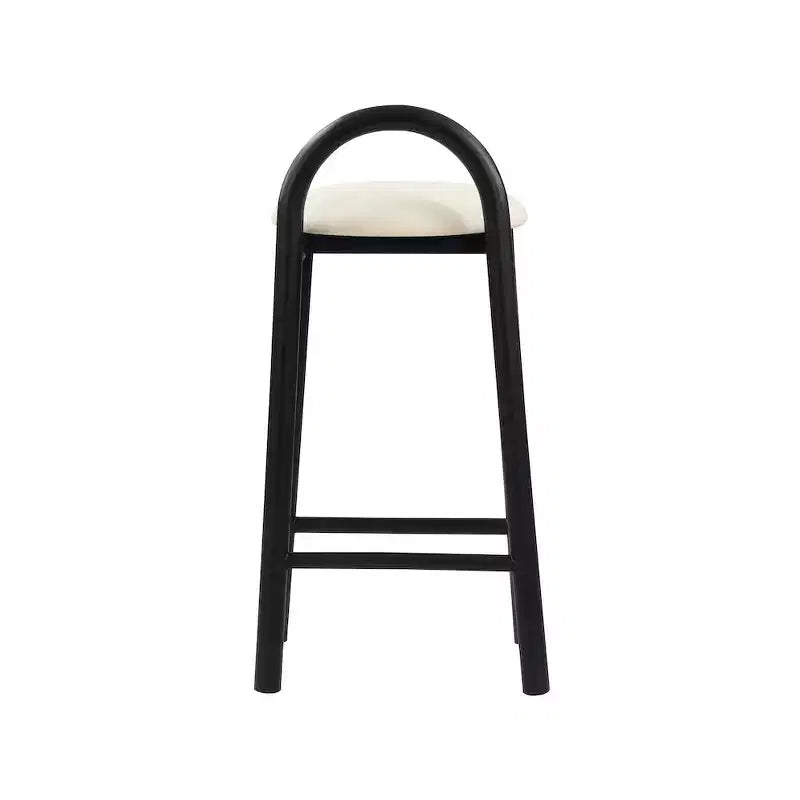 Meridian Furniture, Tabouret Calvin en similicuir crème