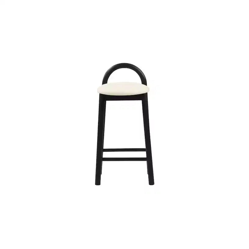 Meridian Furniture, Tabouret Calvin en similicuir crème