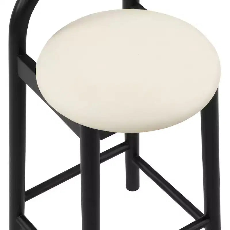 Meridian Furniture, Tabouret Calvin en similicuir crème