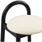 Meridian Furniture, Tabouret Calvin en similicuir crème