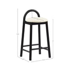 Meridian Furniture, Tabouret Calvin en similicuir crème