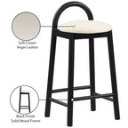Meridian Furniture, Tabouret Calvin en similicuir crème