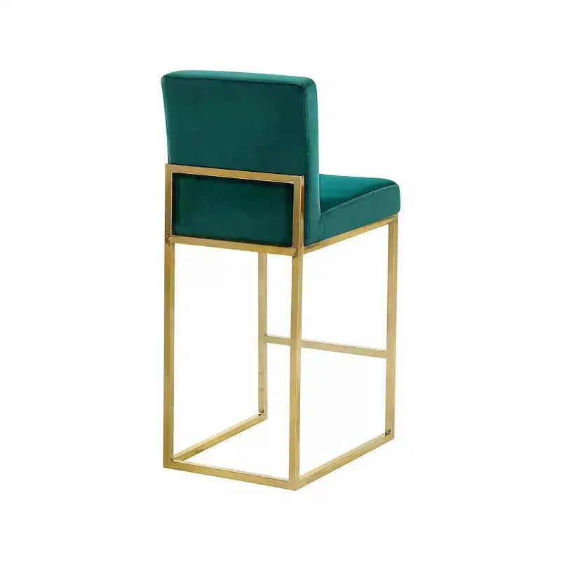 Tabouret en velours vert Giselle, Meridian Furniture
