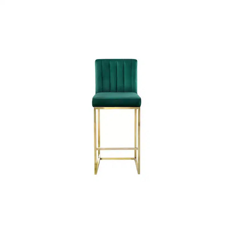 Tabouret en velours vert Giselle, Meridian Furniture