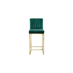 Tabouret en velours vert Giselle, Meridian Furniture