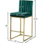 Tabouret en velours vert Giselle, Meridian Furniture