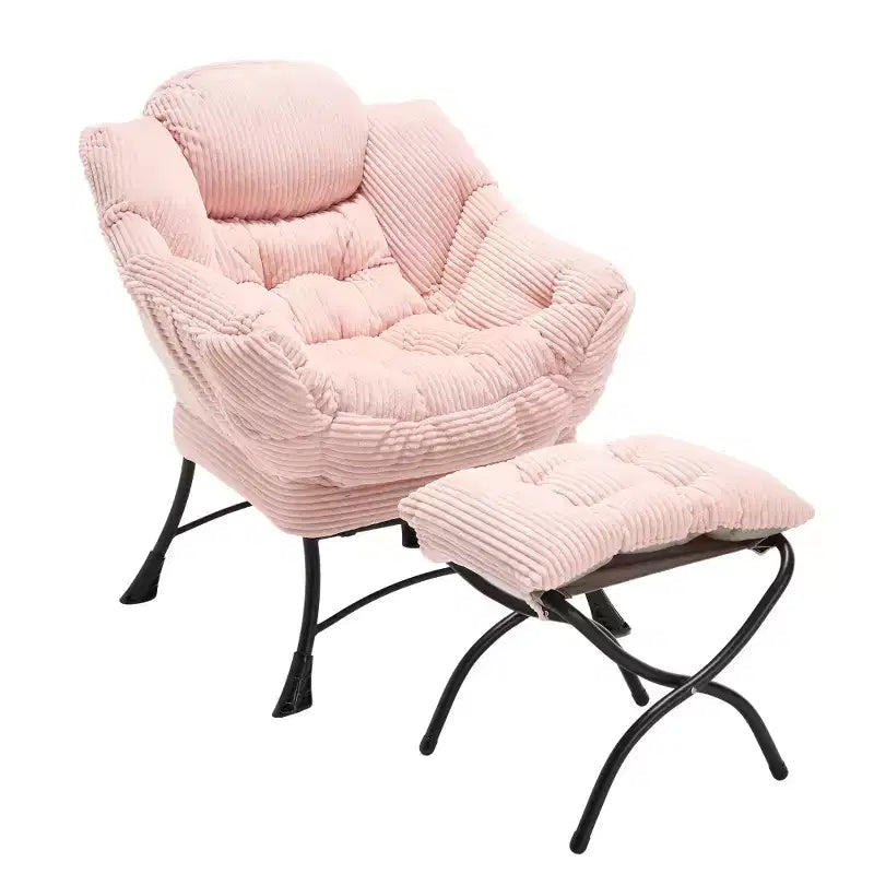 Fauteuil de salon moderne Zeus et Ruta rembourré avec accoudoirs, poche latérale et pouf assorti
