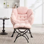 Fauteuil de salon moderne Zeus et Ruta rembourré avec accoudoirs, poche latérale et pouf assorti