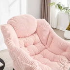 Fauteuil de salon moderne Zeus et Ruta rembourré avec accoudoirs, poche latérale et pouf assorti