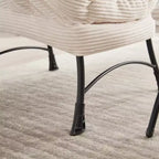 Fauteuil de salon moderne Zeus et Ruta rembourré avec accoudoirs, poche latérale et pouf assorti