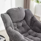 Fauteuil de salon moderne Zeus et Ruta rembourré avec accoudoirs, poche latérale et pouf assorti