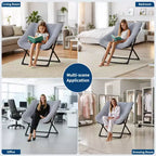 Fauteuil soucoupe, siège moelleux et confortable avec base antidérapante, fauteuil de salon pliable XL pour adolescents et adultes, fauteuil d'appoint pour chambre à coucher ou dortoir