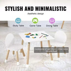 Ensemble Table et 2 Chaises Enfants VEVOR, Table Multi-Activités pour Enfants pour Dessin, Bricolage, Lecture, Apprentissage, 1 Table et 2 Chaises, Blanc