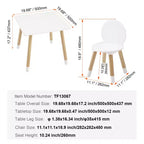 Ensemble Table et 2 Chaises Enfants VEVOR, Table Multi-Activités pour Enfants pour Dessin, Bricolage, Lecture, Apprentissage, 1 Table et 2 Chaises, Blanc