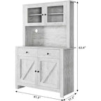 Meuble de cuisine avec support pour micro-ondes - Armoire autoportante avec étagères réglables, buffet pour salle à manger