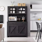 Meuble de cuisine avec support pour micro-ondes - Armoire autoportante avec étagères réglables, buffet pour salle à manger