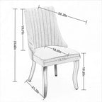 Okak Lot de 2 chaises de salle à manger en lin floqué, chaises de cuisine modernes avec revêtement en tissu confortable, chaises d'appoint avec pieds incurvés en bois massif