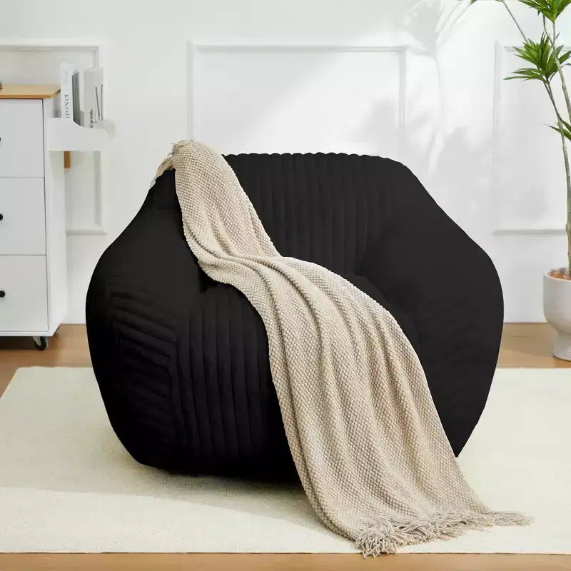 Canapé poire simple en fausse fourrure de lapin surdimensionnée LIKEPAY avec accoudoirs pour salon, chambre, salle de jeux