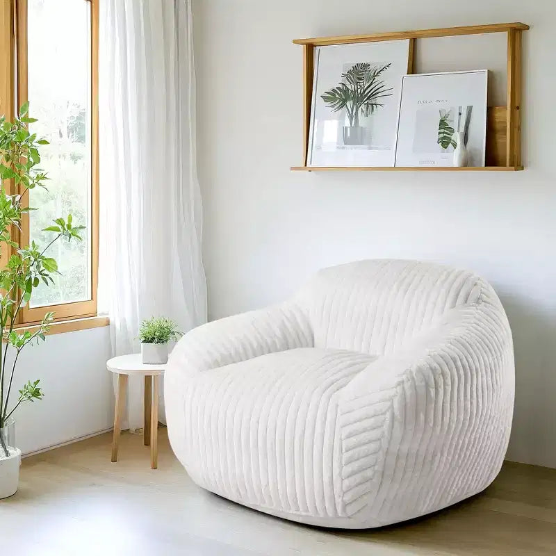Canapé poire simple en fausse fourrure de lapin surdimensionnée LIKEPAY avec accoudoirs pour salon, chambre, salle de jeux