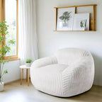 Canapé poire simple en fausse fourrure de lapin surdimensionnée LIKEPAY avec accoudoirs pour salon, chambre, salle de jeux
