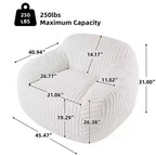 Canapé poire simple en fausse fourrure de lapin surdimensionnée LIKEPAY avec accoudoirs pour salon, chambre, salle de jeux