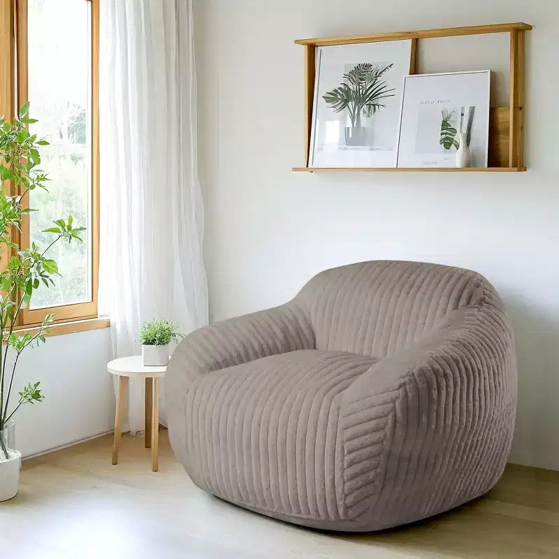 Canapé poire simple en fausse fourrure de lapin surdimensionnée LIKEPAY avec accoudoirs pour salon, chambre, salle de jeux