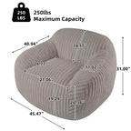 Canapé poire simple en fausse fourrure de lapin surdimensionnée LIKEPAY avec accoudoirs pour salon, chambre, salle de jeux
