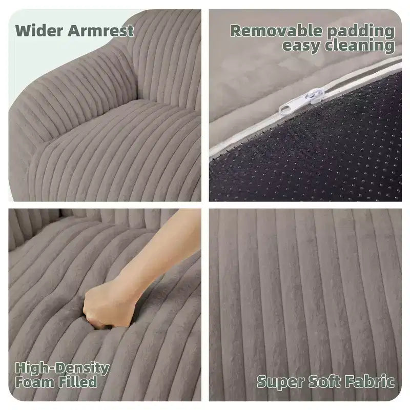 Canapé poire simple en fausse fourrure de lapin surdimensionnée LIKEPAY avec accoudoirs pour salon, chambre, salle de jeux