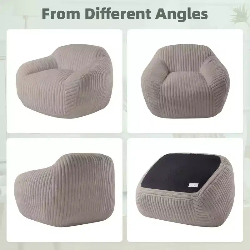 Canapé poire simple en fausse fourrure de lapin surdimensionnée LIKEPAY avec accoudoirs pour salon, chambre, salle de jeux