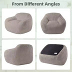 Canapé poire simple en fausse fourrure de lapin surdimensionnée LIKEPAY avec accoudoirs pour salon, chambre, salle de jeux