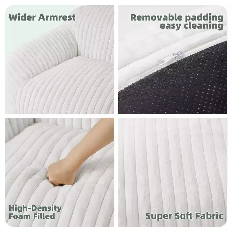 Canapé poire simple en fausse fourrure de lapin surdimensionnée LIKEPAY avec accoudoirs pour salon, chambre, salle de jeux
