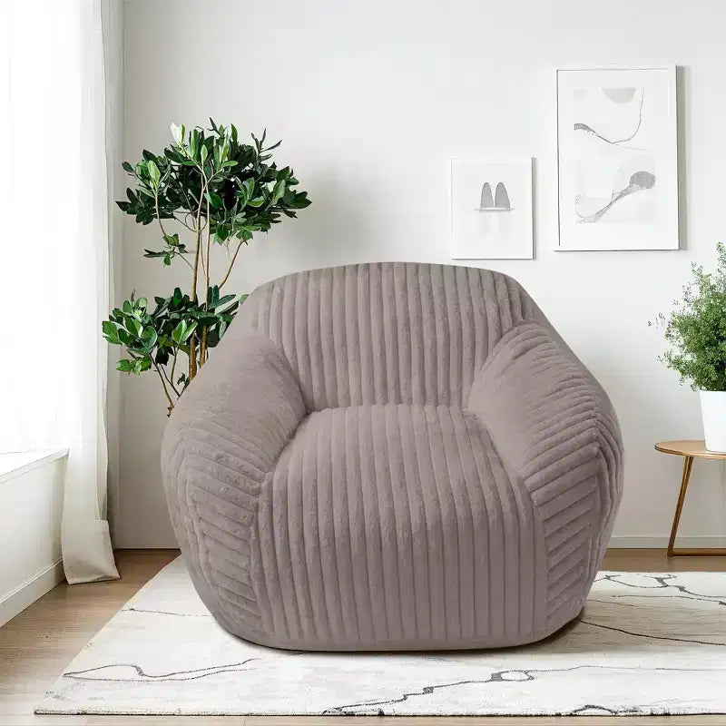 Canapé poire simple en fausse fourrure de lapin surdimensionnée LIKEPAY avec accoudoirs pour salon, chambre, salle de jeux