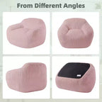 Canapé poire simple en fausse fourrure de lapin surdimensionnée LIKEPAY avec accoudoirs pour salon, chambre, salle de jeux